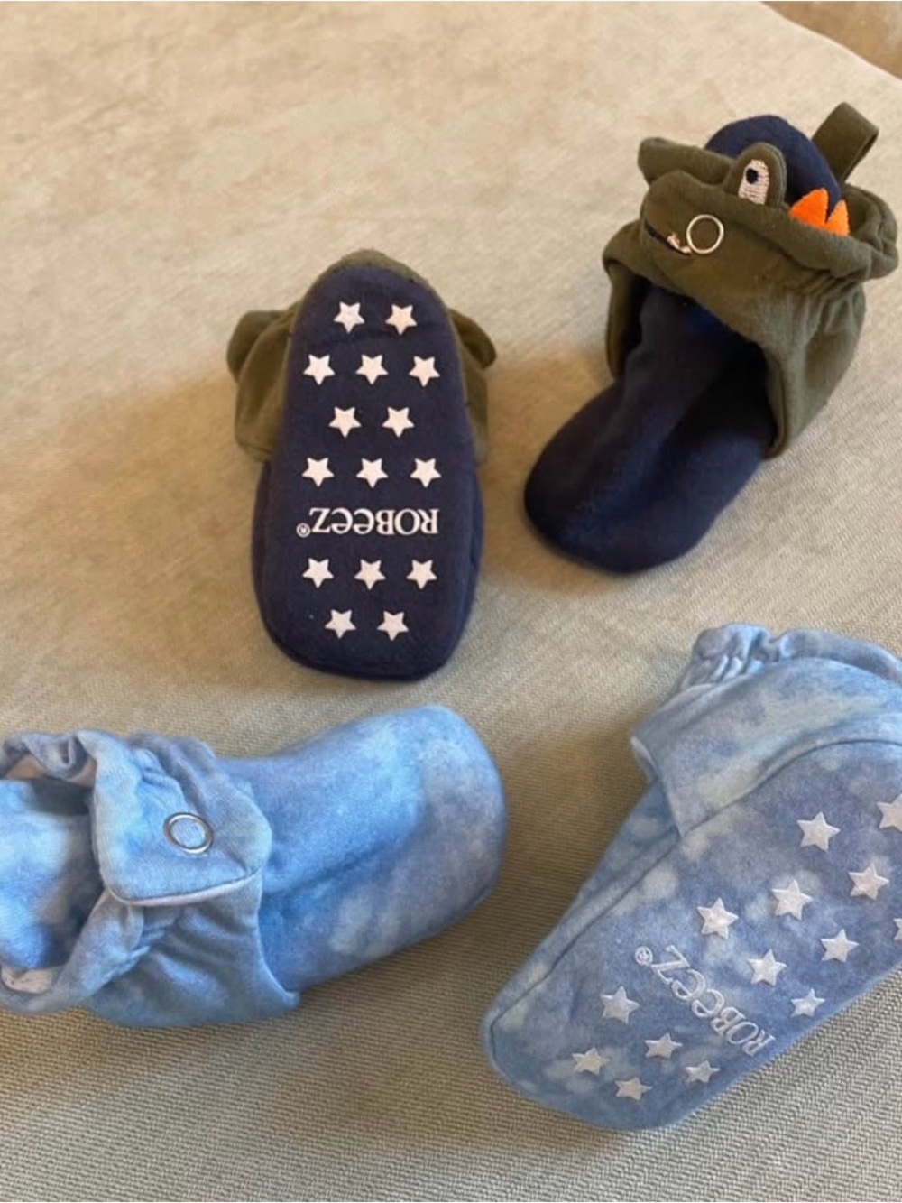 Robeez Dino & baby blue Soft Baby Slippers